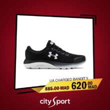 Promo City Sport Maroc UNDER ARMOUR Charged Bandit5 à 620Dhs au lieu de 885Dhs