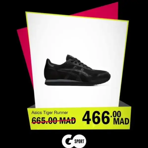 Solde Go Sport Maroc Asics Tiger Runner 466Dhs au lieu de 665Dhs