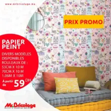 Promo Mr Bricolage Maroc Spéciale Papier peint à partir de 59Dhs