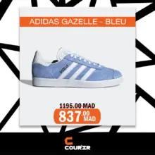 Soldes Courir Maroc ADIDAS GAZELLE BLEU 837Dhs au lieu de 1195Dhs