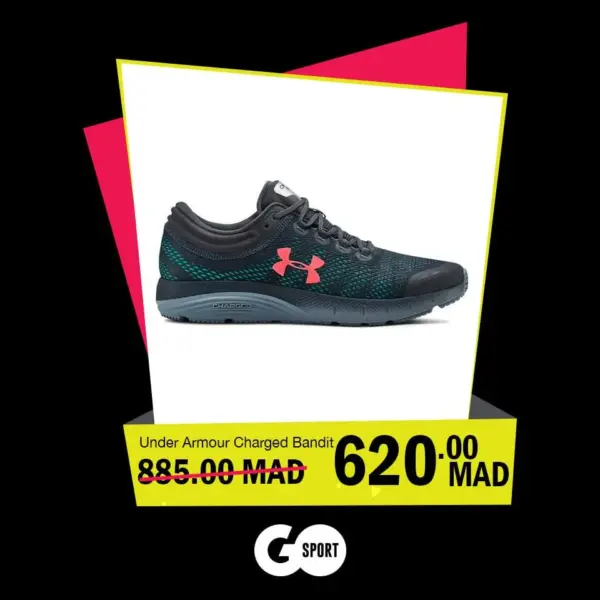 Soldes GO Sport Maroc UNDER ARMOUR Charged Bandit 620Dhs au lieu de 885Dhs