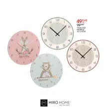 Soldes d'hiver chez Miro Home Horloge murale au choix 59Dhs au lieu de 99Dhs