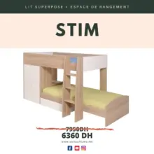 Promo Yatout Home Lit superposé STIM avec espace de rangement 6360Dhs au lieu de 7950Dhs