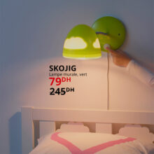 Soldes Ikea Maroc Lampe murale vert SKOJIG 79Dhs au lieu de 245Dhs