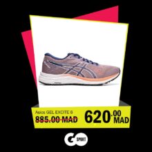 Promo Go Sport Maroc Asics GEL Excite 6 à 620Dhs au lieu de 885Dhs