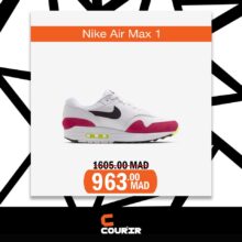 Soldes Courir Maroc NIKE Air MAX 1 à 963Dhs au lieu de 1605Dhs