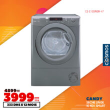 Soldes Cosmos Electro Sèche-linge CANDY 10Kg 3999Dhs au lieu de 4899Dhs