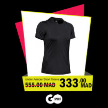 Soldes GO SPort Maroc UNDER ARMOUR Short Sleeve 333Dhs au lieu de 555Dhs