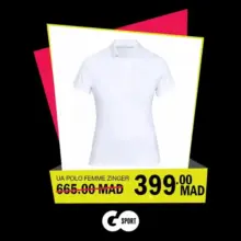 Soldes GO Sport Maroc UNDER ARMOUR Polo Femme ZINGER 399Dhs au lieu de 665Dhs