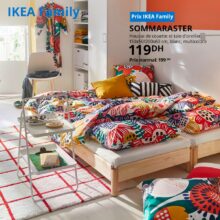 Soldes Ikea Family Housse de couette et raie d'oreiller SOMMARASTER 119Dhs au lieu de 199Dhs