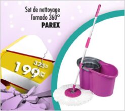 Soldes Aswak Assalam Set de nettoyage Tornado 360° PAREX 199Dhs au lieu de 325Dhs