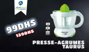 Soldes Aswak Assalam PRESSE-AGRUMES Taurus 99Dhs au lieu de 139Dhs