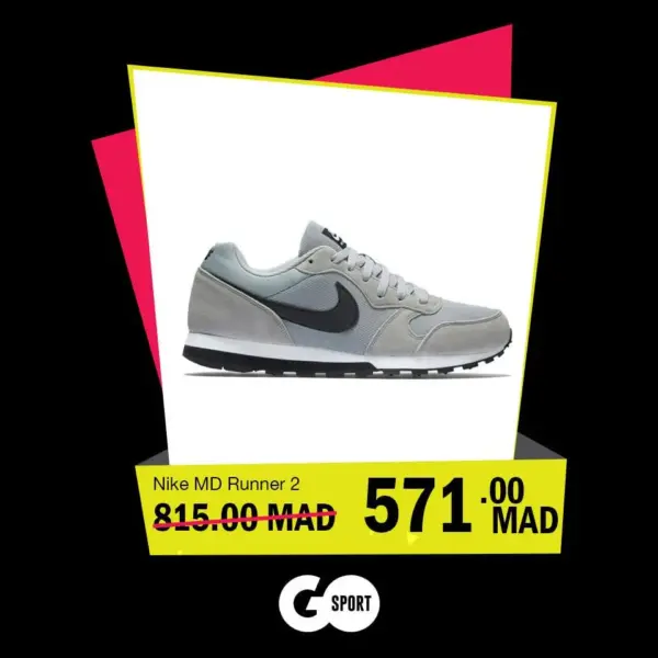 Soldes Go Sport Maroc NIKE MD Runner 2 à 571Dhs au lieu de 815Dhs