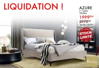 Soldes Kaoba Ameublement Lit + Sommier AZURA 1999Dhs au lieu de 3970Dhs