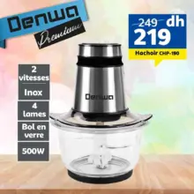 Promo Marjane Hachoir CHP-190 2 Vitesse DENWA Premieum 219Dhs au lieu de 249Dhs