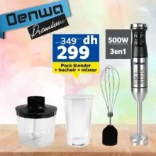 Soldes Marjane Pack Blender + hachoir + mixeur 299Dhs au lieu de 349Dhs