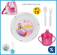 Promo Alpha55 Coffret Repas et sac à dos pour fille 19Dhs au lieu de 29Dhs