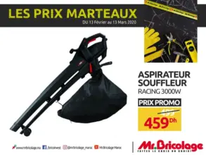 Promo Mr Bricolage Maroc Aspirateur Souffleur 459Dhs au lieu de 499Dhs