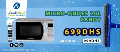 Soldes Aswak Assalam MICRO-ONDES CANDY 20L 699Dhs au lieu de 999Dhs