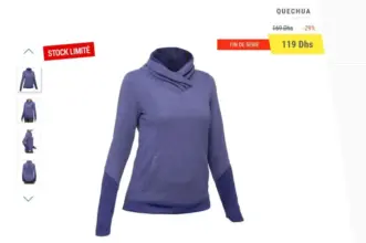 Soldes Decathlon Maroc PULL DE RANDONNÉE NATURE NH500 FEMME Quechua 119Dhs au lieu de 169Dhs