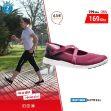 Soldes Decathlon Maroc Ballerines marche sportive femme NEWFEEL 169Dhs au lieu de 229Dhs