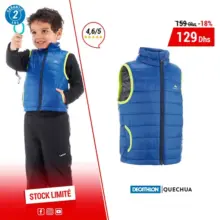 Soldes Decathlon Maroc Gilet demi-saison QUECHUA 129Dhs au lieu de 159Dhs