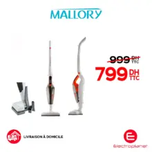 Soldes Electroplanet ASPIRATEUR MALLORY SPEEDFIGHT 14.4V 799Dhs au lieu de 999Dhs