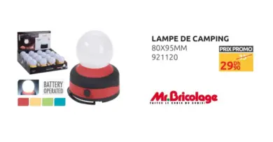 Promo Mr Bricolage Maroc Lampe de camping 29Dhs au lieu de 35Dhs