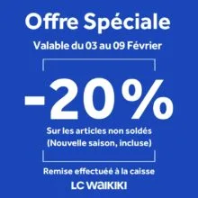 Offre Spéciale LC Waikiki Maroc -20% de réduction sur les articles non soldés