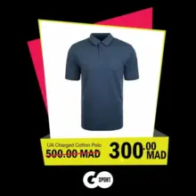 Soldes GO Sport Maroc UNDER ARMOUR Charged Cotton Polo 300Dhs au lieu de 500Dhs