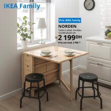 Soldes Ikea Family Table à rabat NORDEN 2199Dhs au lieu de 2795Dhs