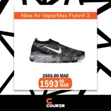 Soldes Courir Maroc Nike Air VaporMAx Flyknit 3 à 1593Dhs au lieu de 2655Dhs