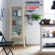 Soldes Ikea Maroc Vitrine beige FABRIKOR 1333Dhs au lieu de 1995Dhs