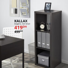 Soldes Ikea Maroc Étagère noir-brun KALLAX 419Dhs au lieu de 499Dhs