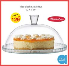 Soldes Alpha55 Plat-cloche à gâteaux 32x15cm 129Dhs au lieu de 169Dhs