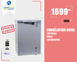 Soldes Aswak Assalam CONGÉLATEUR ROYAL 120L 1699Dhs au lieu de 1999Dhs