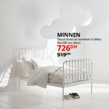 Soldes Ikea Maroc Structure lit ext avec sommier MINNEN 726Dhs au lieu de 919Dhs