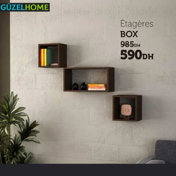 Soldes GuzelHome Étagères BOX à 590Dhs au lieu de 985Dhs