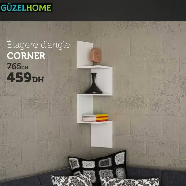 Soldes GuzelHome Étagères d'angle CORNER à 459Dhs au lieu de 765Dhs