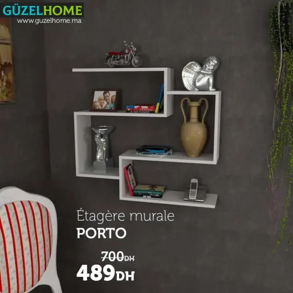 Promo GuzelHome Étagère mural PORTO 700Dhs au lieu de 489Dhs