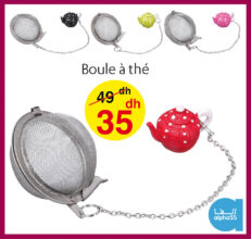 Soldes Alpha55 Boule à thé divers coloris 35Dhs au lieu de 49Dhs