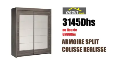 Promo Yatout Home SPLIT ARMOIRE COLISSE REGLISSE 3145Dhs au lieu de 6290Dhs