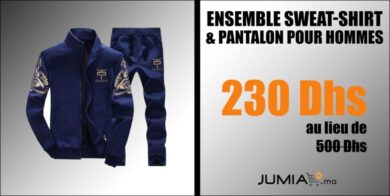 Promo Jumia Ensemble Sweat-Shirt & Pantalon pour Hommes 230Dhs au lieu de 500Dhs