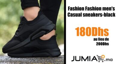 Promo Jumia Fashion Fashion men's casual sneakers-black 180Dhs au lieu de 200Dhs