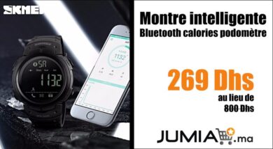 Promo Jumia Montre intelligente Bluetooth Calories Podomètre 269Dhs au lieu de 800Dhs