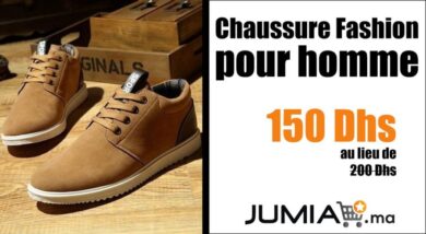 Promo Jumia Chaussure Fashion pour homme 150Dhs au lieu de 200Dhs