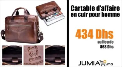 Cartable d'affaire en cuir pour homme