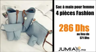 Promo Jumia Sac à main pour femme 4 pièces Fashion 286Dhs au lieu de 571Dhs