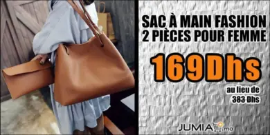 Promo Jumia Fashion Sac à main 2 pièces pour femme 169Dhs au lieu de 338Dhs