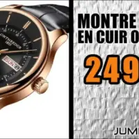 Promo Jumia Montre Hommes En Cuir ONTHEEDGE 249Dhs au lieu de 650Dhs